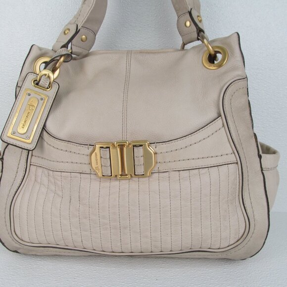 B. Makowsky Dakar Ivory Leather Shopper Tote Bag - Picture 2 of 11